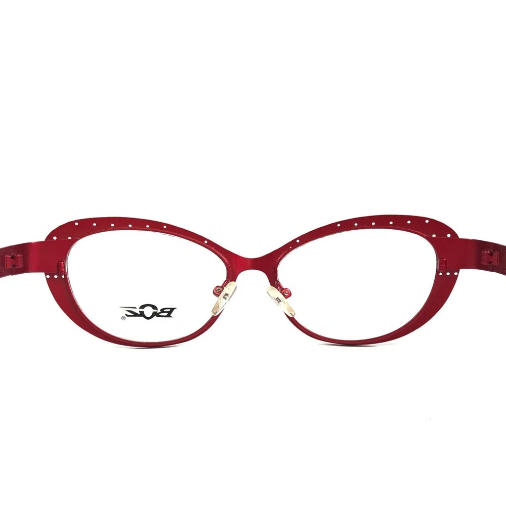 BOZ Eyeglasses Frames ZAZIE 2030 Blue Red Cat Eye Patterned 51-16-135